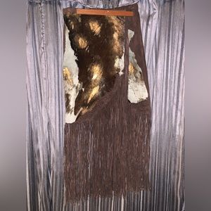 Pat Dahnke of Texas Custom Westernwear Leather Skirt with Fringe